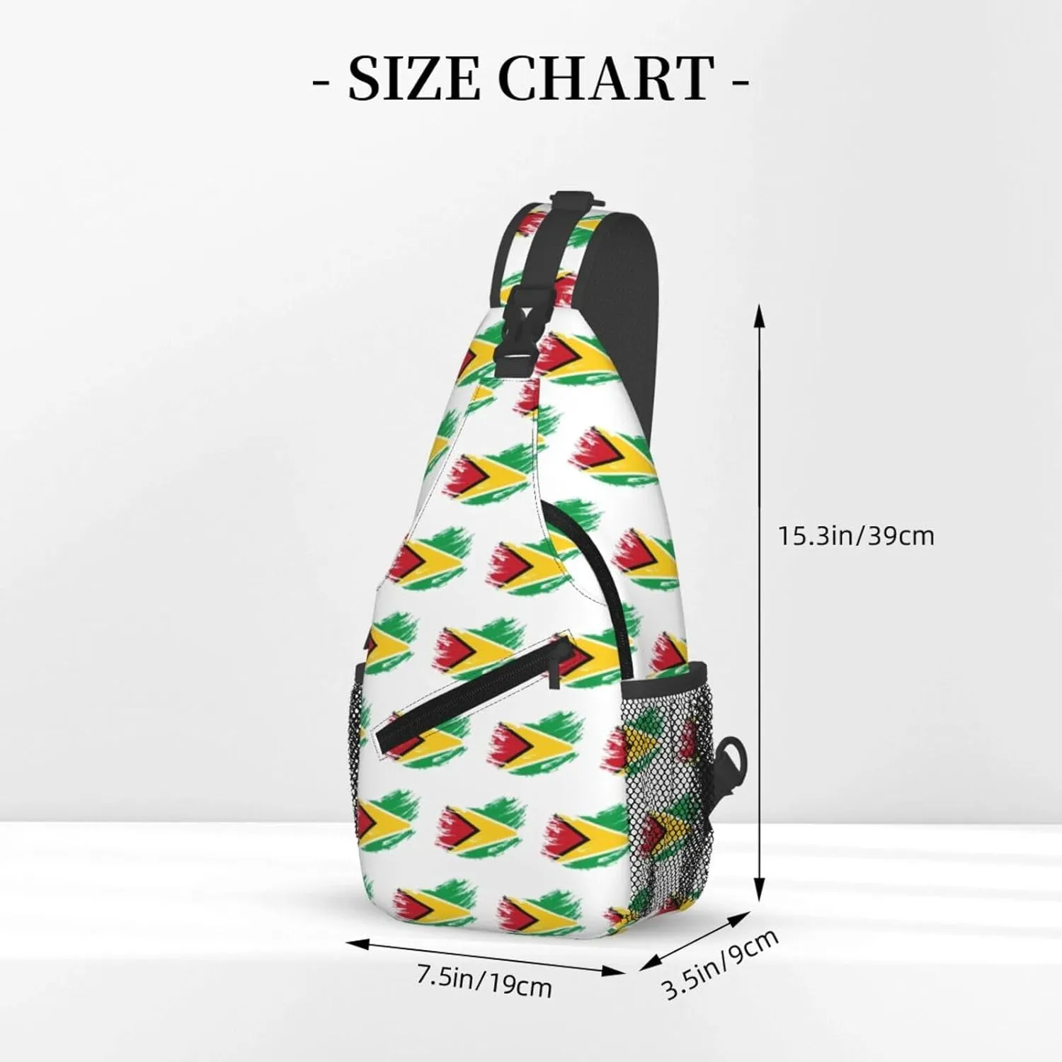 Guyana Flag Sling Bag Multipurpose Crossbody Sling Backpack For Women Men Travel Cycling Hiking Shoulder Bag