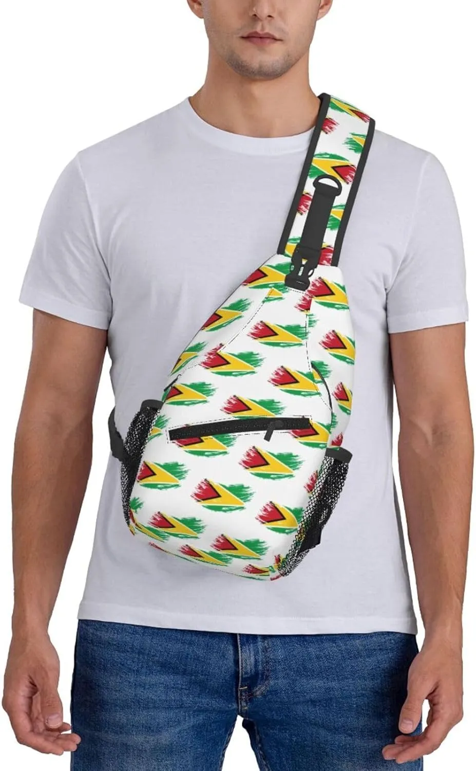 Guyana Flag Sling Bag Multipurpose Crossbody Sling Backpack For Women Men Travel Cycling Hiking Shoulder Bag