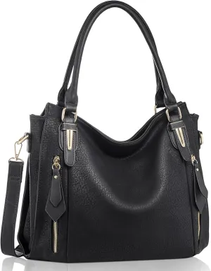 Handbags for Women Faux Leather Top Handle Shoulder Bags with Detachable Strap Medium Size