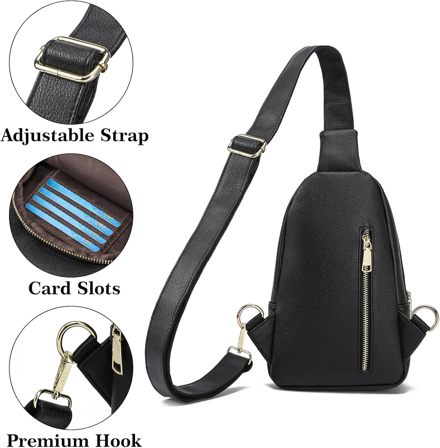 Haytijoe Crossbody Bags for Women Leather Sling Bag Anti-theft Cross Body Bag Travel Sling Purse Chest Bags Fanny Packs