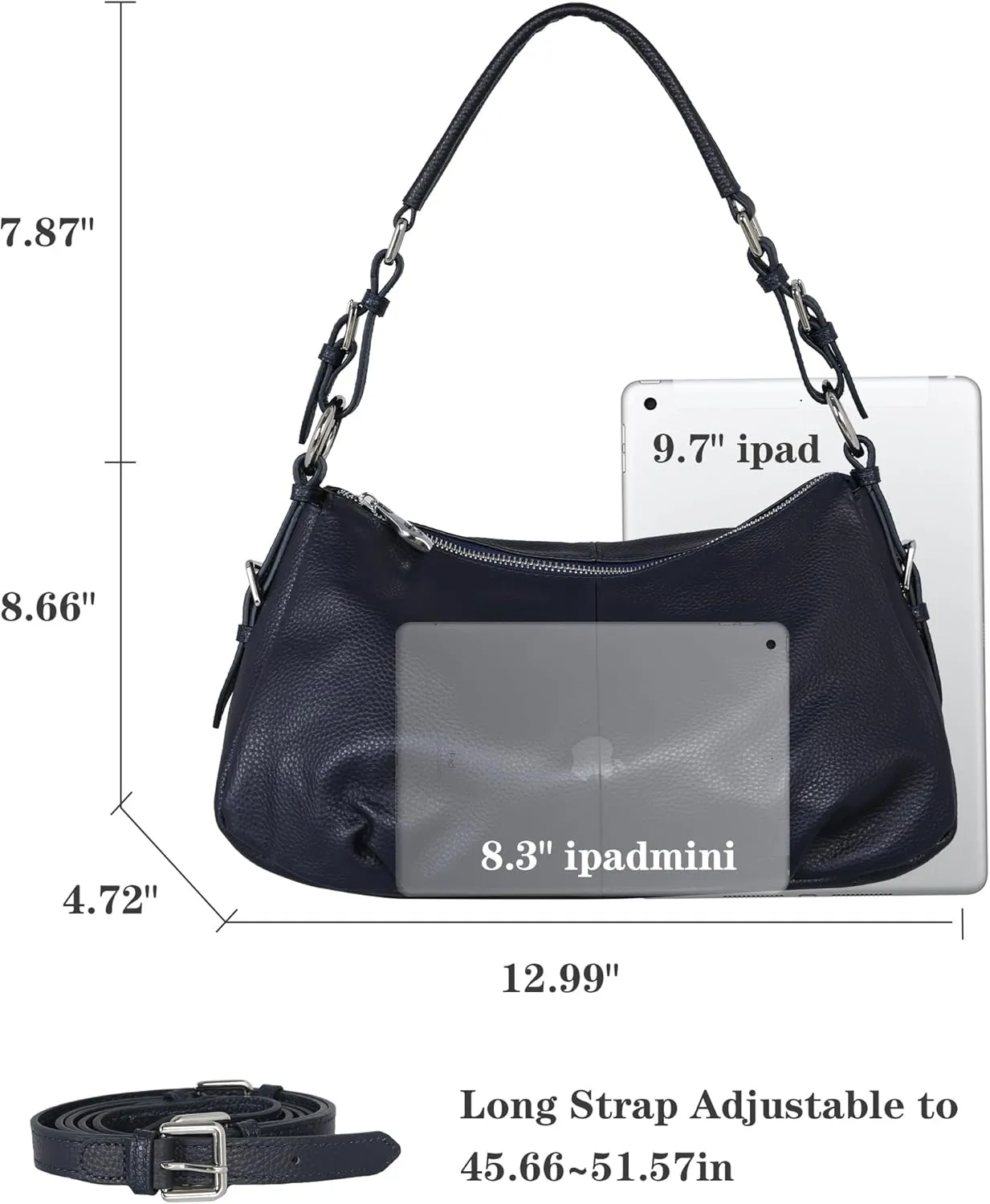 HESHE Leather Purses and Handbags Hobo Shoulder Bags Tote Bag Crossbody Purse Ladies Designer Satchel Bags