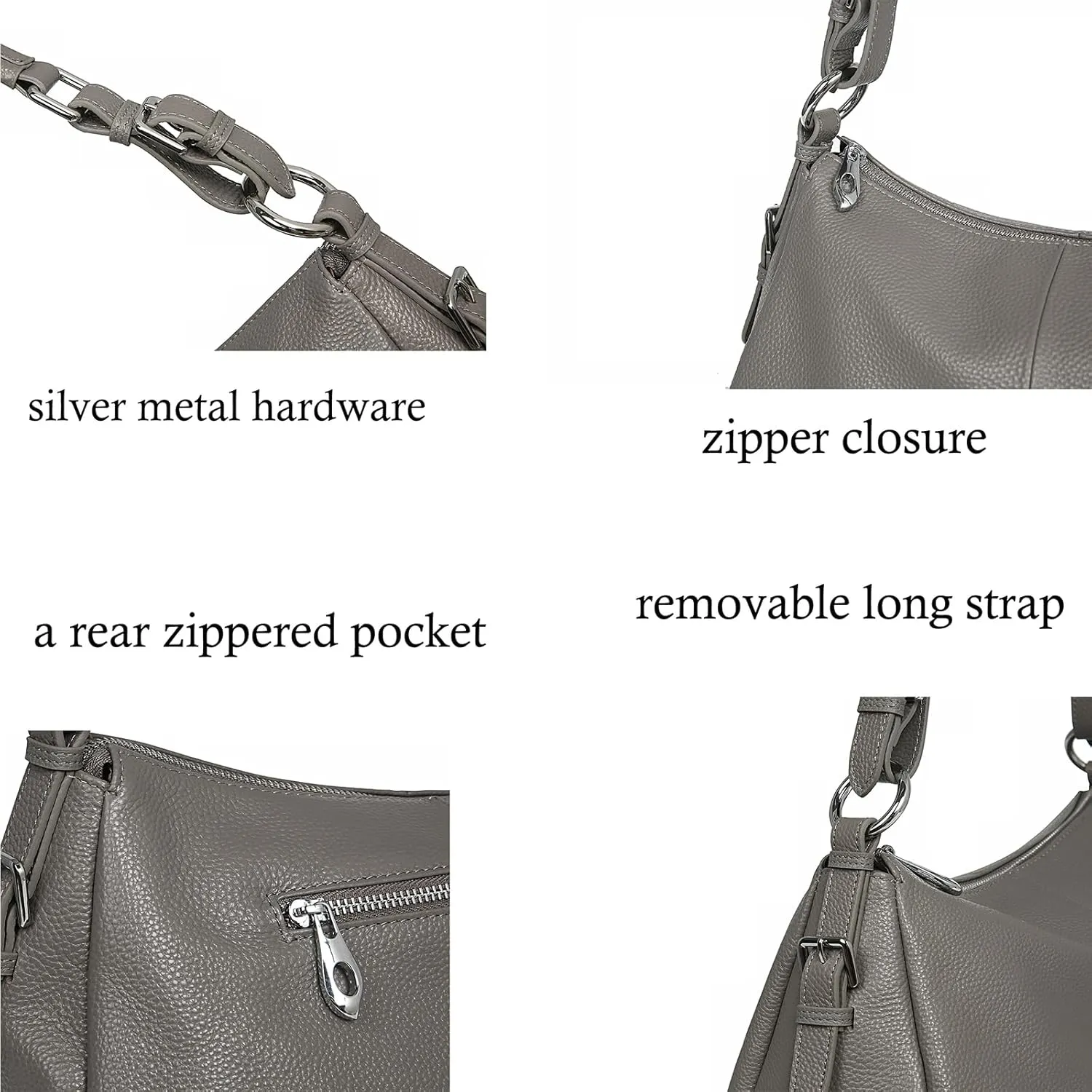 HESHE Leather Purses and Handbags Hobo Shoulder Bags Tote Bag Crossbody Purse Ladies Designer Satchel Bags