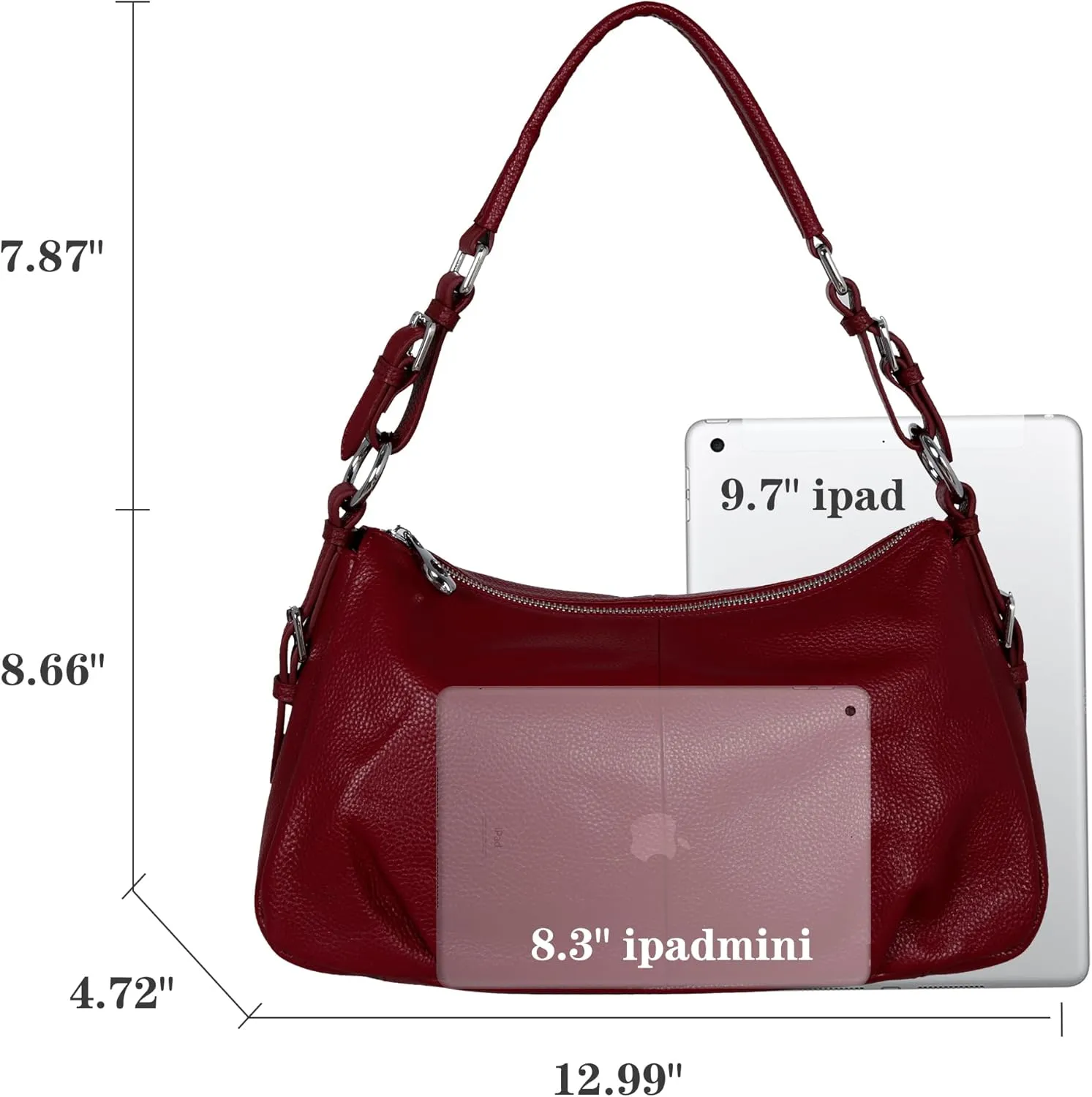 HESHE Leather Purses and Handbags Hobo Shoulder Bags Tote Bag Crossbody Purse Ladies Designer Satchel Bags
