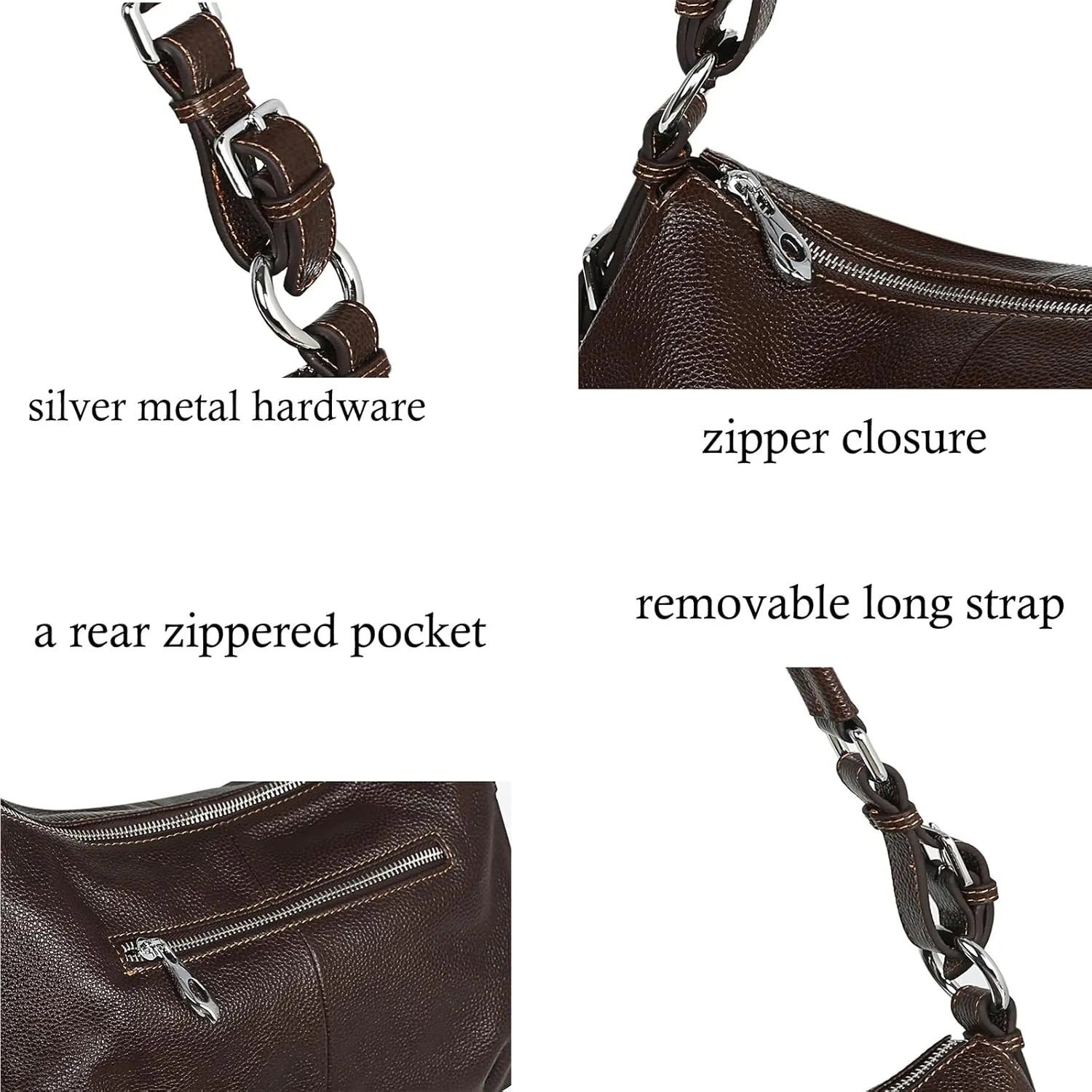 HESHE Leather Purses and Handbags Hobo Shoulder Bags Tote Bag Crossbody Purse Ladies Designer Satchel Bags