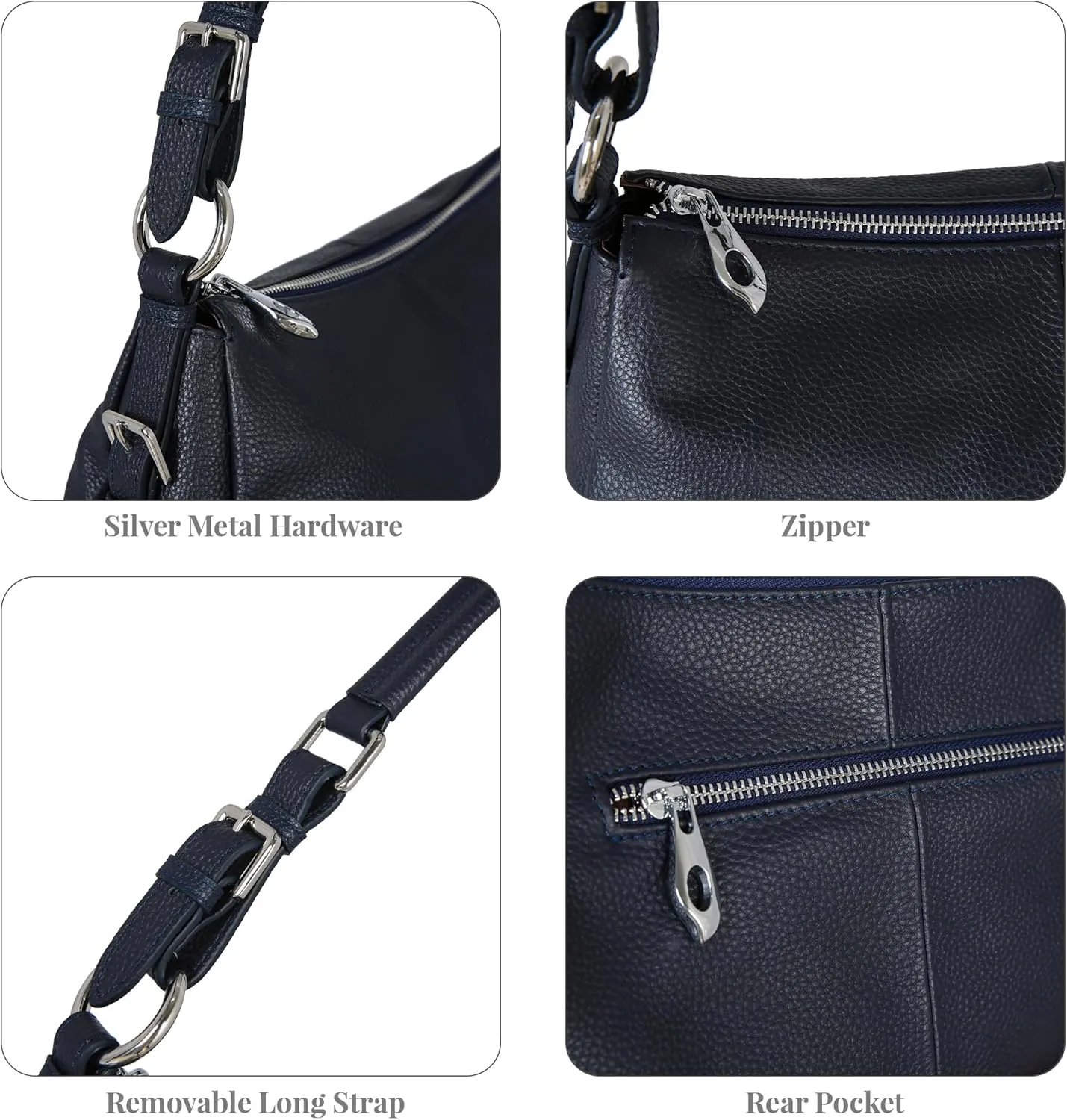 HESHE Leather Purses and Handbags Hobo Shoulder Bags Tote Bag Crossbody Purse Ladies Designer Satchel Bags
