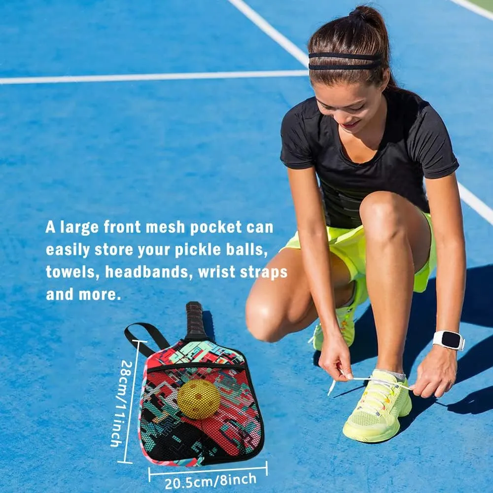 HEYSKAY Pickleball Paddle Cover Pickleball Racket Sleeve Bag with Handle Strap Pickle-Ball Equipment Protective Paddle Sleeve with Mesh Pocket