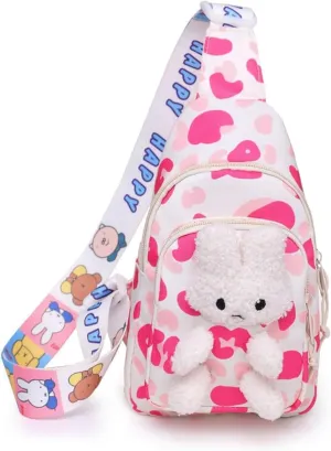Hiflyer Kids Sling Bag - Kawaii Backpack, Crossbody Bag & Mini Backpack for Girls (Pink)
