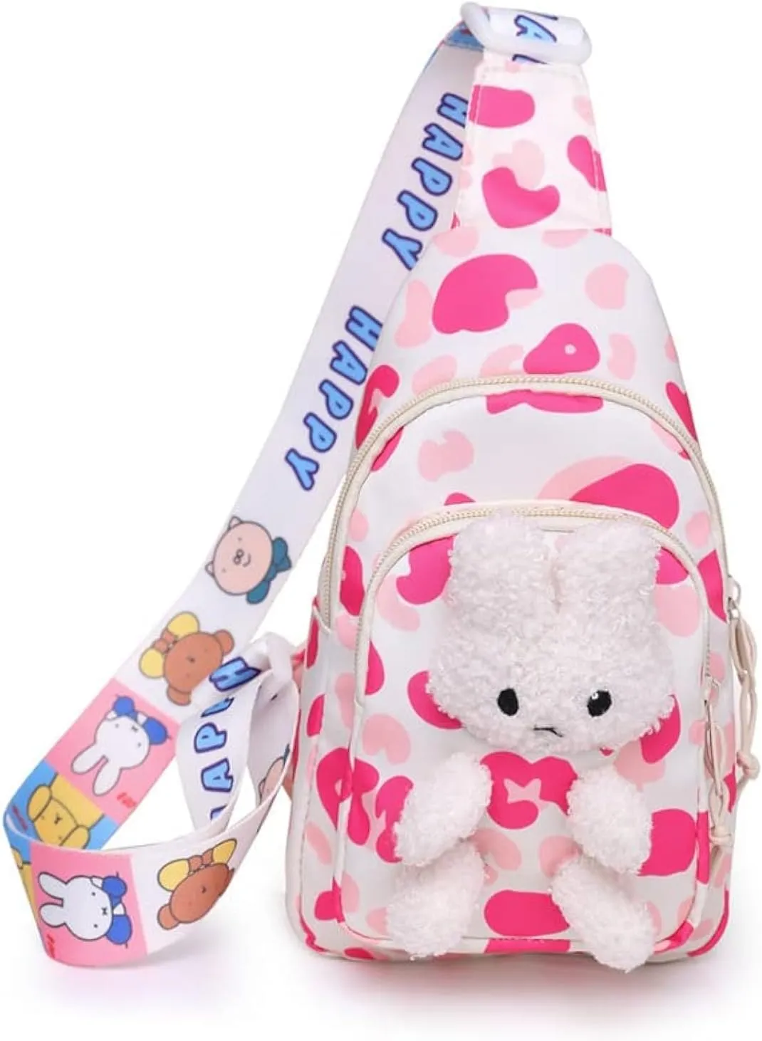 Hiflyer Kids Sling Bag - Kawaii Backpack, Crossbody Bag & Mini Backpack for Girls (Pink)