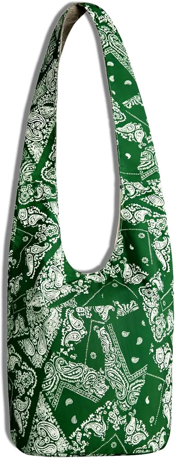 Hippie Crossbody Bag Thai Top Zip Hobo Sling Bag Handmade Hipster Messenger Bag
