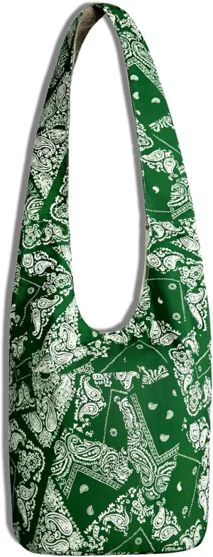 Hippie Crossbody Bag Thai Top Zip Hobo Sling Bag Handmade Hipster Messenger Bag