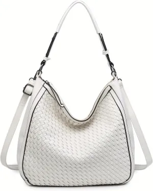 Hobo Bag for Women Woven Shoulder Bag in Large