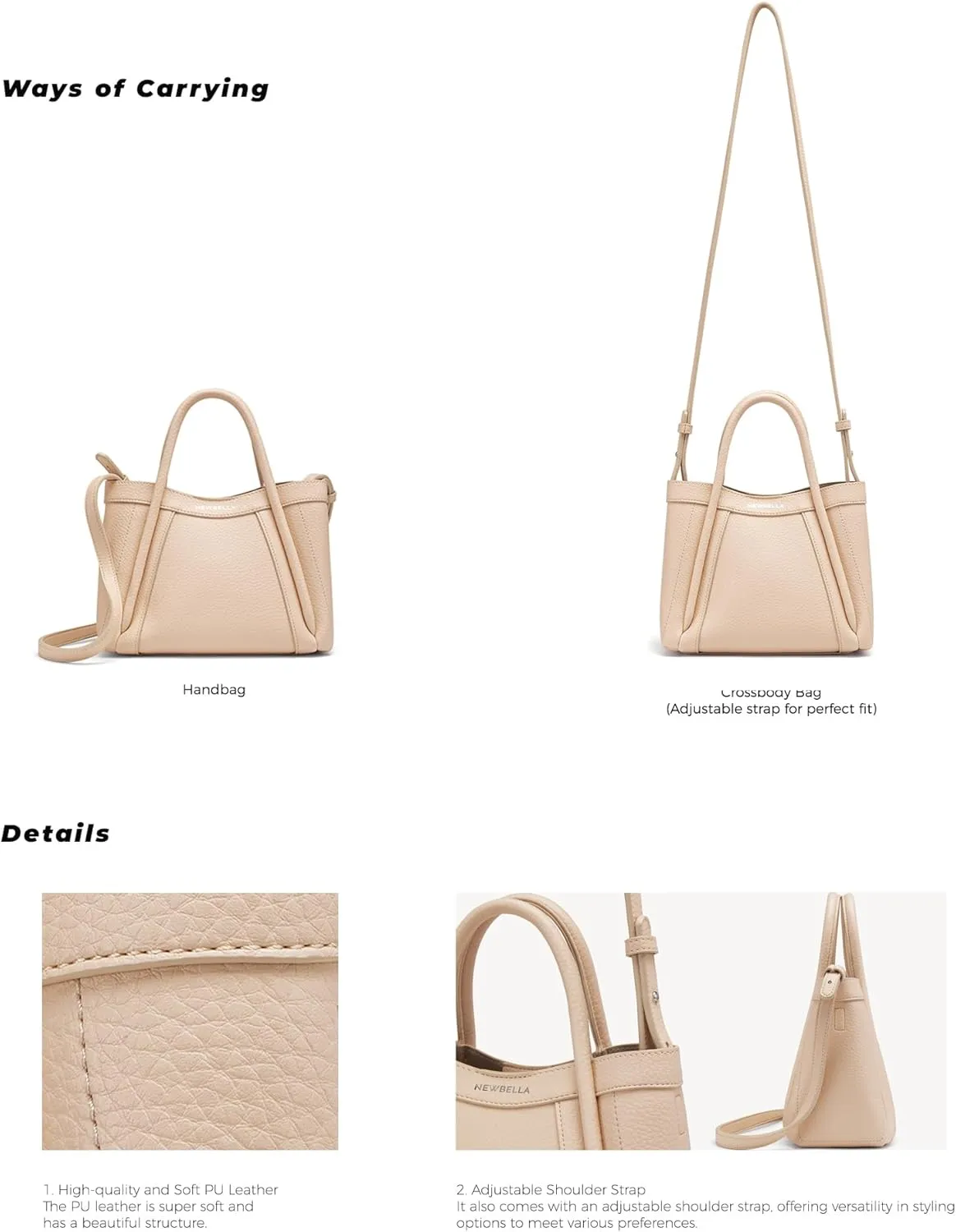 Hobo Handbag for Women, Crossbody Tote Bag, Shoulder Purse with Top Handle