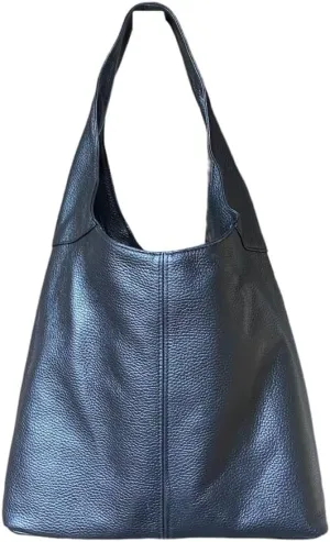 Hobo Pebbled Italian Leather Shoulder Bag – Casual Travel Tote Bag Purse