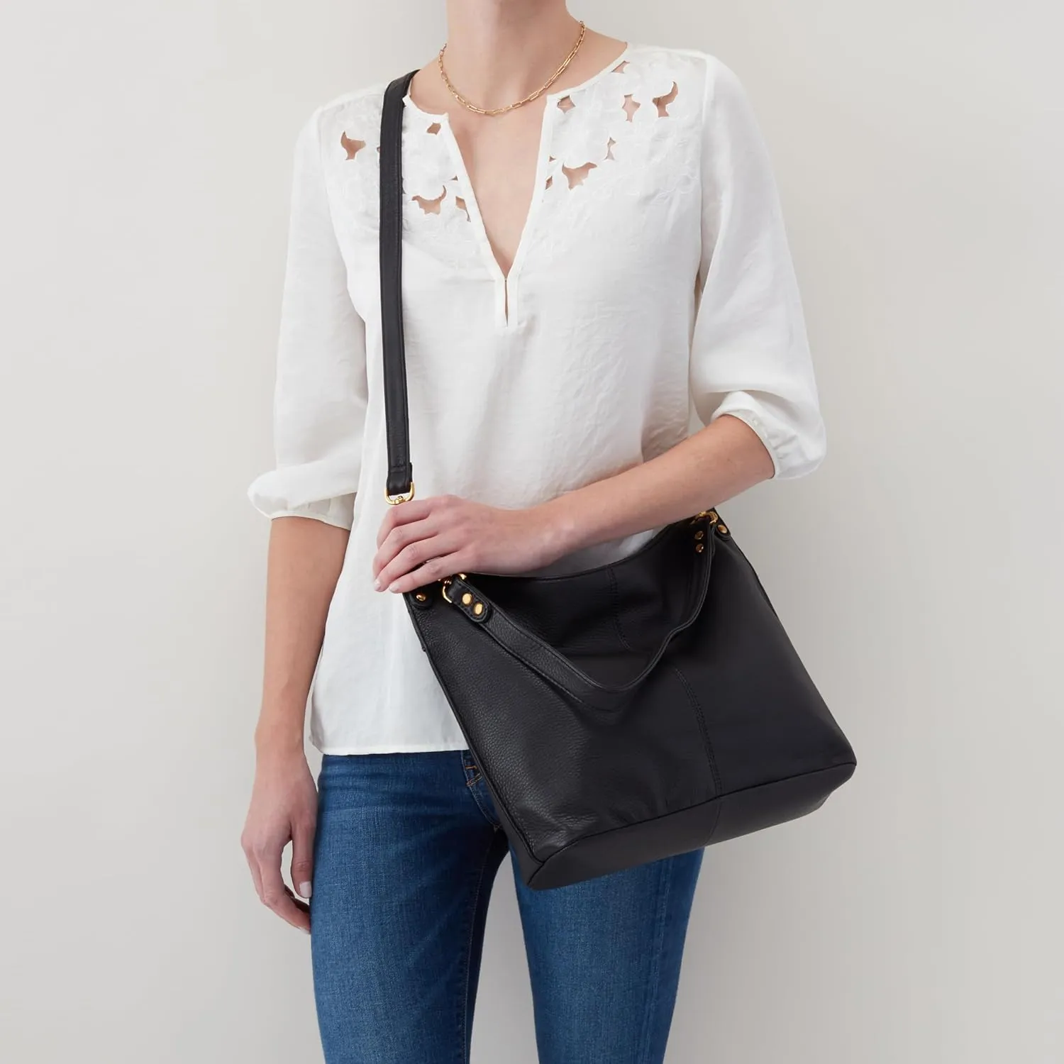 HOBO Pier Leather Shoulder Bag for Women, Convertible to Crossbody