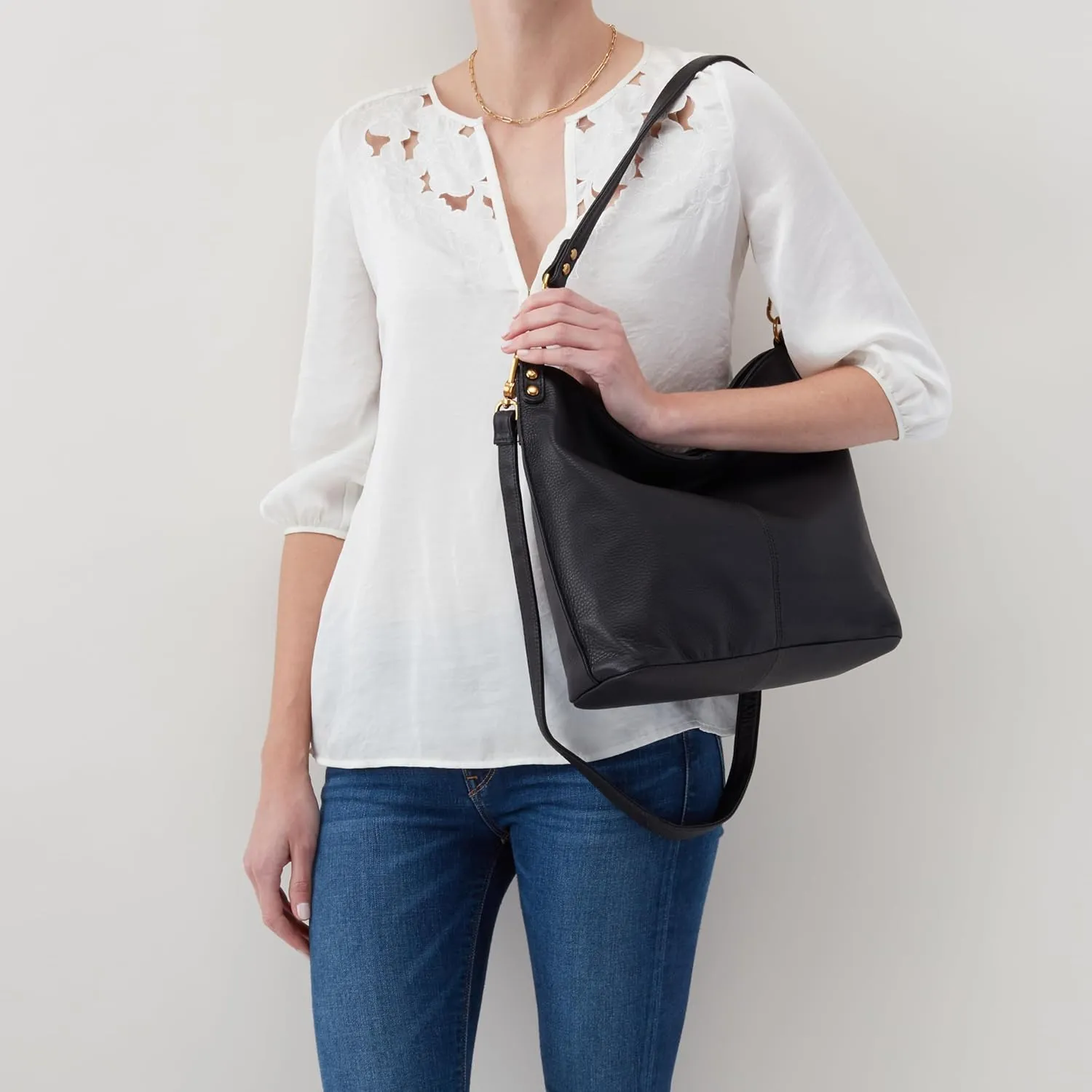 HOBO Pier Leather Shoulder Bag for Women, Convertible to Crossbody