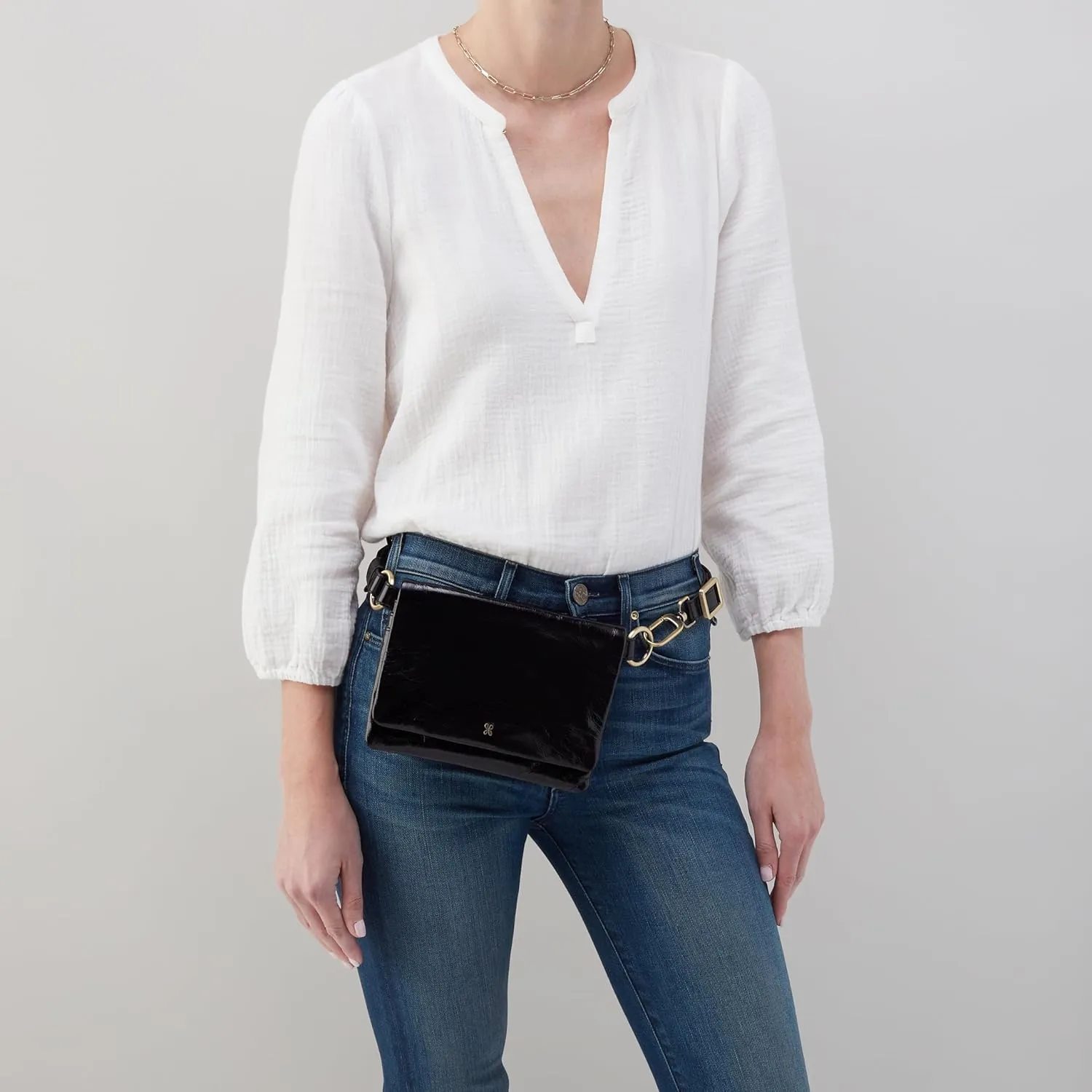 HOBO Winn Leather Belt Bag for Women, Convertible Crossbody and Shoulder Bag