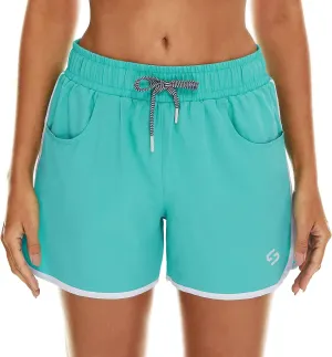HODOSPORTS Women's 4" Swim Shorts Quick Dry Board Shorts Swimsuit Bottom with Pockets
