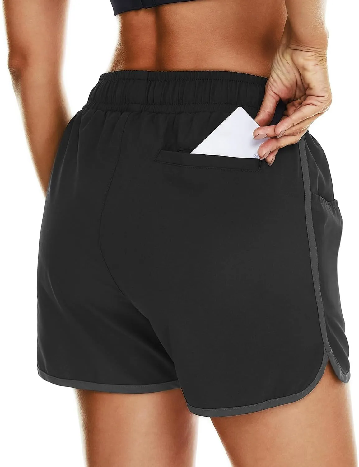 HODOSPORTS Women's 4" Swim Shorts Quick Dry Board Shorts Swimsuit Bottom with Pockets