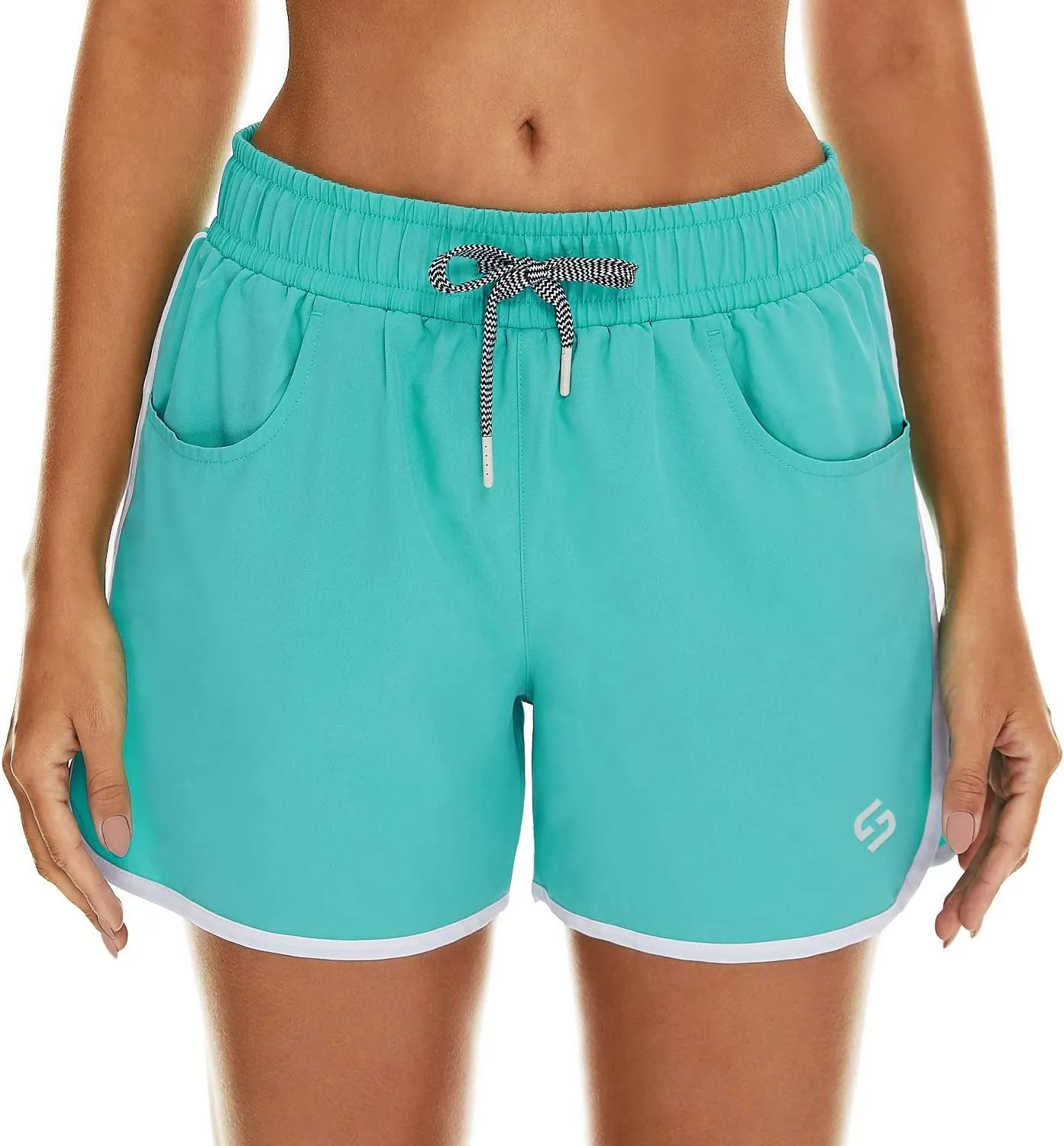 HODOSPORTS Women's 4" Swim Shorts Quick Dry Board Shorts Swimsuit Bottom with Pockets