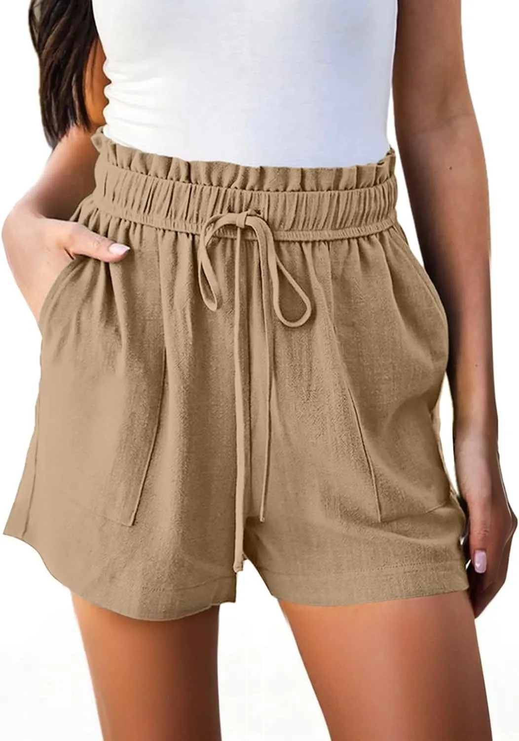 Hody Lovy Linen Beach Vacation Shorts for Women Dressy Casual Summer Outfits 2025 Comfy Trendy Clothing