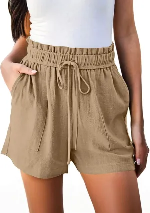 Hody Lovy Linen Beach Vacation Shorts for Women Dressy Casual Summer Outfits 2025 Comfy Trendy Clothing