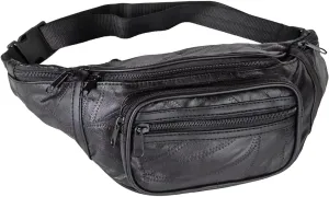Home-X Leather Fanny Pack for Women and Men - Multipurpose Fanny Pack Crossbody Bags for Women - Adjustable Strap Leather Waist Bag for Travel, Hiking, Running and Cycling
