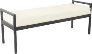 HomePop Modern Metal Bench|Bench for Living Room & Bedroom | Decorative Home Furniture -Sherpa Cream