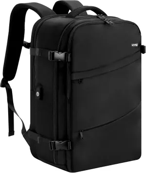 HOMIEE 50L Travel Backpack Large Suitcase Water Resistant Luggage Daypack Carry on Backpack for Men Women Fits 17.3 Inch Laptop, Black
