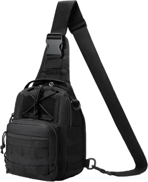 HOW'ON Hunting Backpack Waterproof Sling Shoulder Bag Small Carry Pouch Black