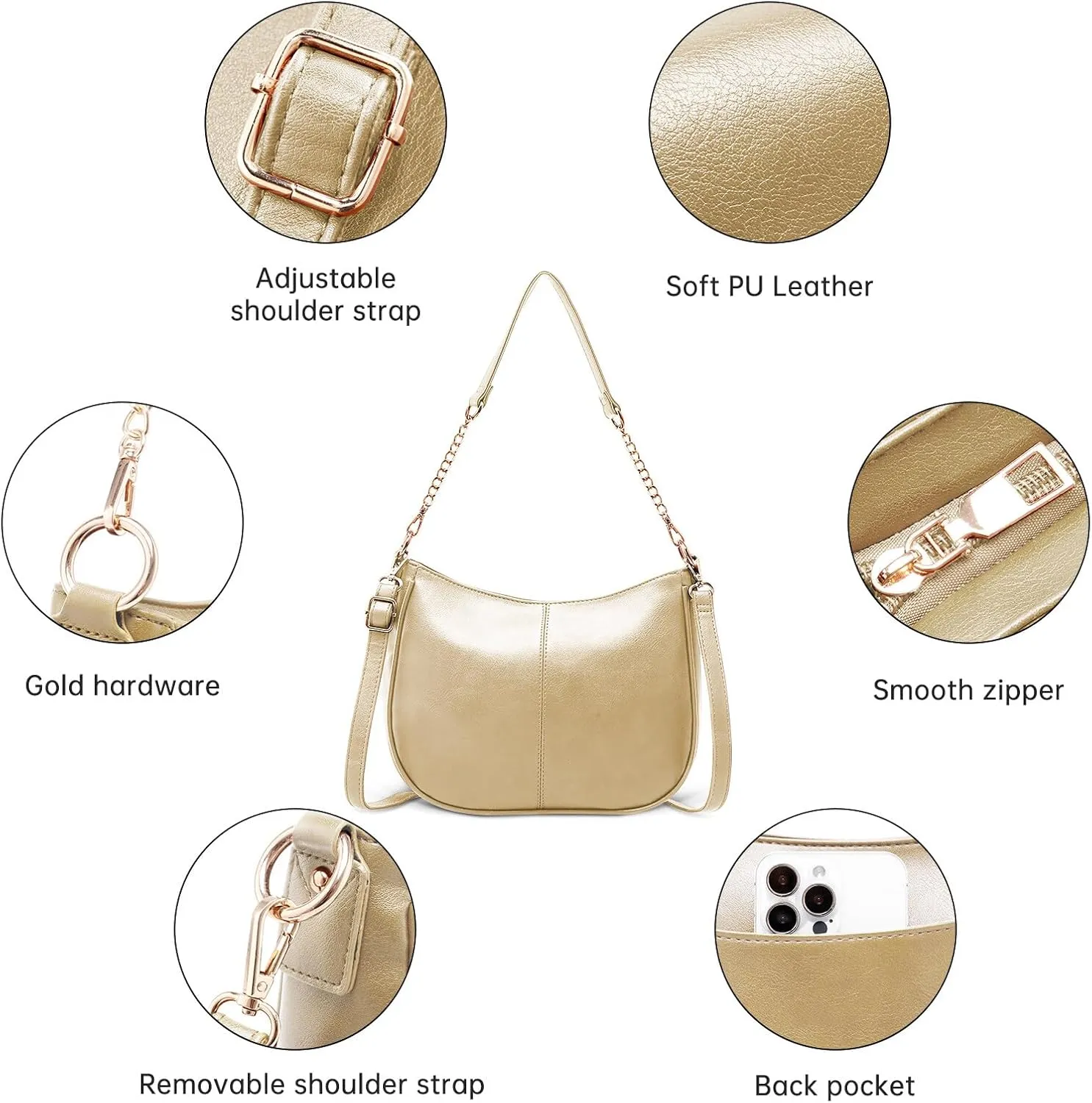HUA ANGEL Crossbody Bags for Women Vegan Leather Tote Shoulder Bag with Two Strap Ladies Fashion Travel Shoulder Hobo Handbag