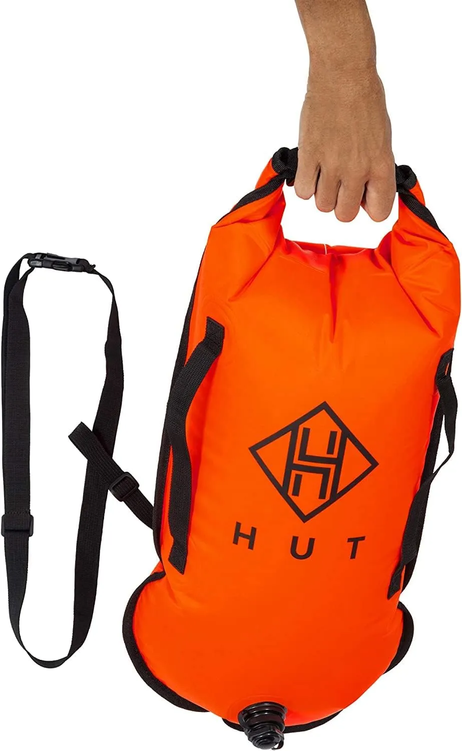 HUT Swim Buoy Dry Bag - UK's Favorite Swimming Safety Float and Watertight Dry Bag for Open Water Swimmers, Triathletes and Snorklers. High Visibility Safety Swim Buoy – be seen be Safe (28L)