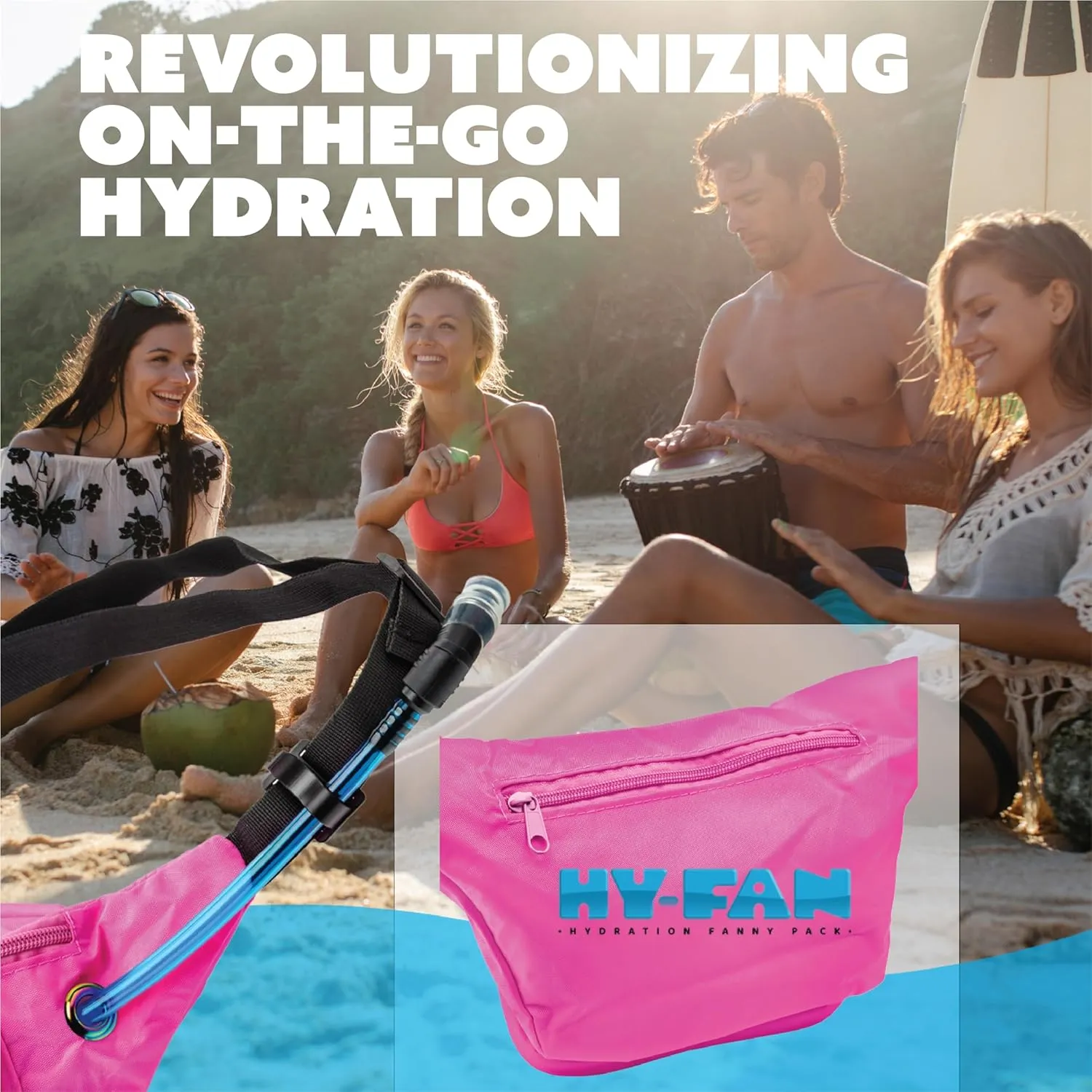 Hydration Fanny Pack with Bladder, 17oz BPA-Free, Hands-Free Design, Secure Pockets, Ideal for Athletic Outdoor Activities, Travel and More - Green