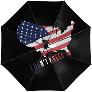 I Don't Kneel Mini Umbrellas for Rain Travel Umbrella Windproof Compact Lightweight Umbrella with Cover Bag