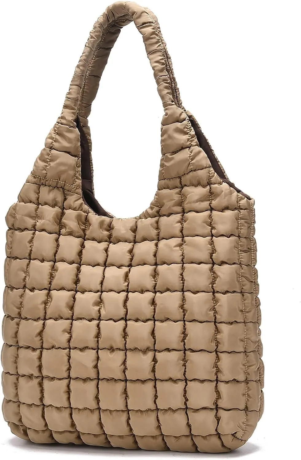 I IHAYNER Quilted Puffer Hobo Bag for Women Large Soft Puffy Shoulder Bag Quilted Carryall Tote Bag Hobo Handbags for Travel