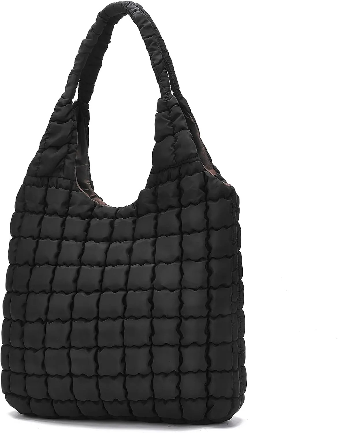 I IHAYNER Quilted Puffer Hobo Bag for Women Large Soft Puffy Shoulder Bag Quilted Carryall Tote Bag Hobo Handbags for Travel