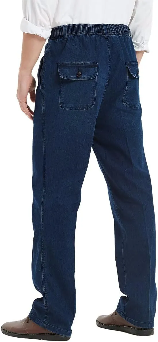 IDEALSANXUN Men’s Elastic Waist Jeans