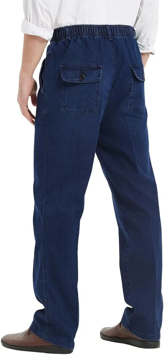 IDEALSANXUN Men’s Elastic Waist Jeans