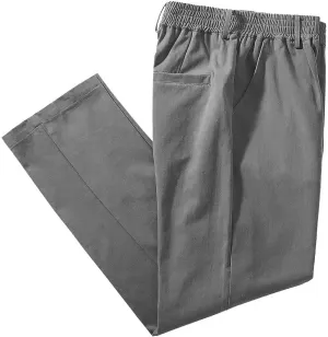 IDEALSANXUN Men’s Elastic Waist Loose Fit Denim Pants Casual Solid Jeans Trouser