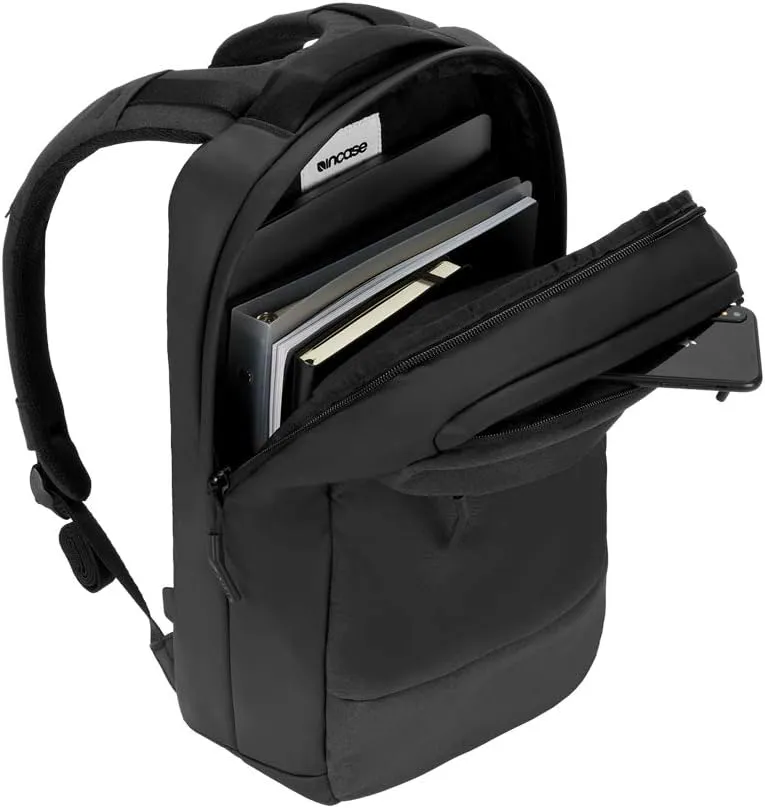 Incase City Compact Backpack - School/Work/Everyday Backpack - Slim & Compact Design -16" Laptop Storage Compartment, Quick Access Pocket, Front Pocket, Adjustable and Padded Straps - Black