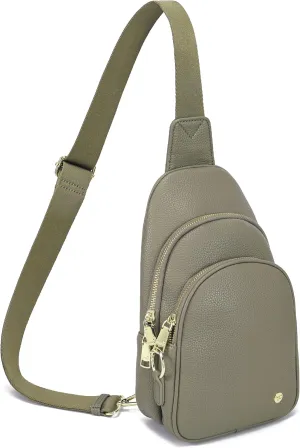 INICAT Crossbody Sling Bags Fanny Packs Leather Purses Chest Bag for Women