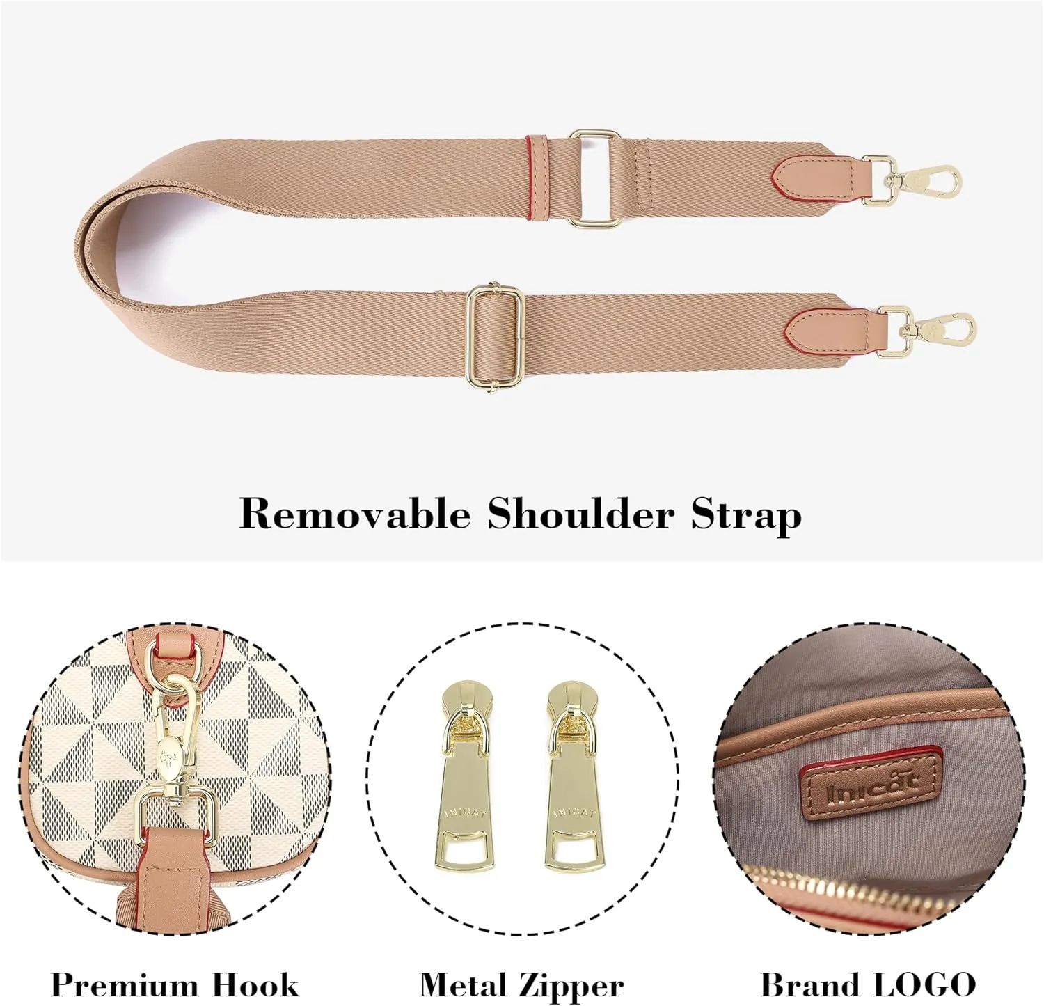 INICAT Mini Purse Small Satchel Top-Handle Handbag Boston Barrel Travel Bags for Women with Detachable Crossbody Strap