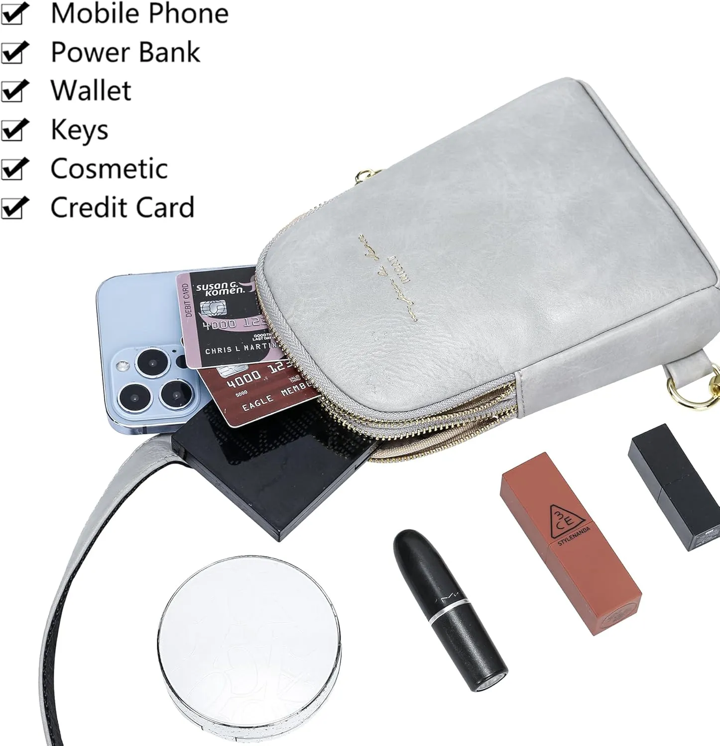INICAT Travel Small Sling Bag Leather Crossbody Bags for Women Fanny Packs Cross Body Bag for Woman Cross Body Purses