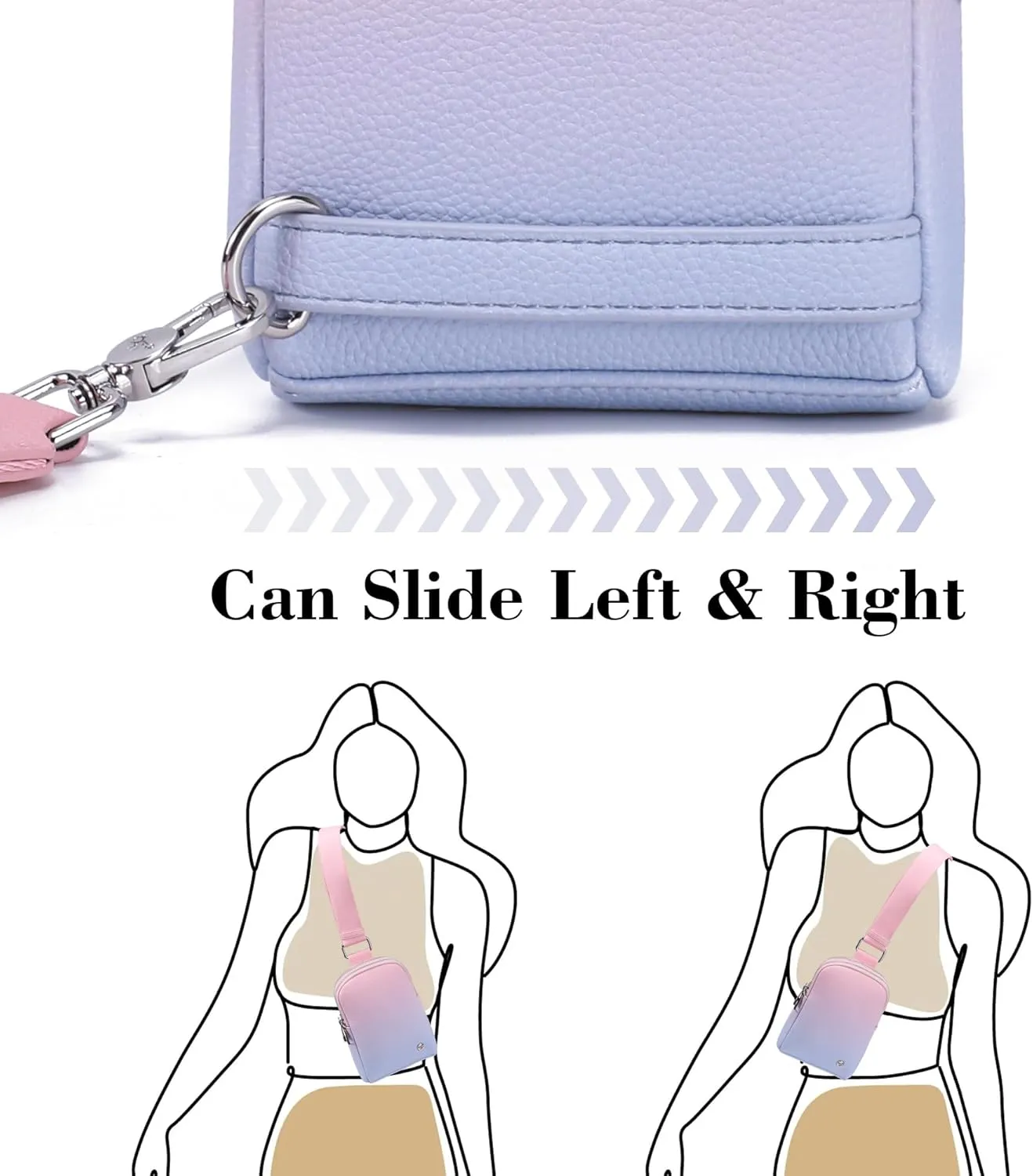 INICAT Travel Small Sling Bag Leather Crossbody Bags for Women Fanny Packs Cross Body Bag for Woman Cross Body Purses