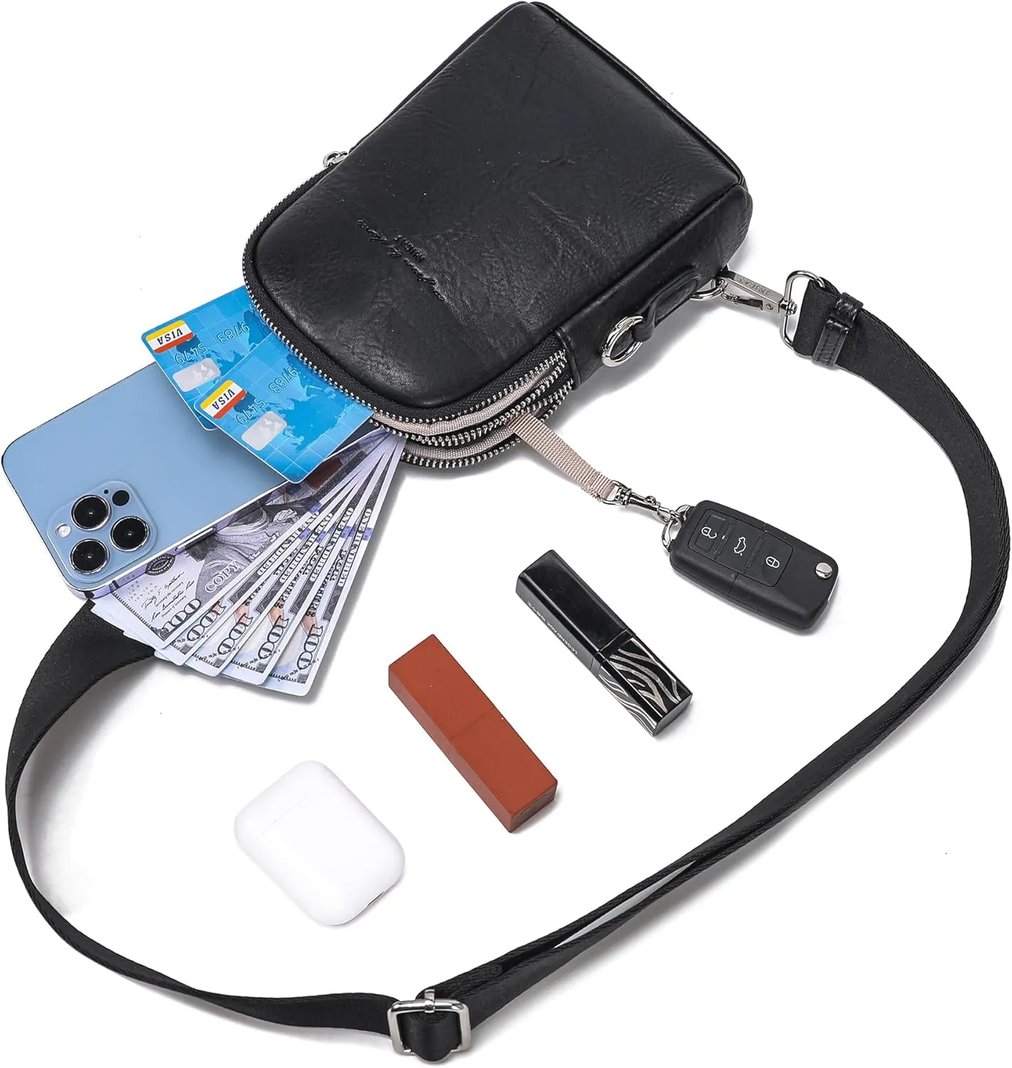 INICAT Travel Small Sling Bag Leather Crossbody Bags for Women Fanny Packs Cross Body Bag for Woman Cross Body Purses