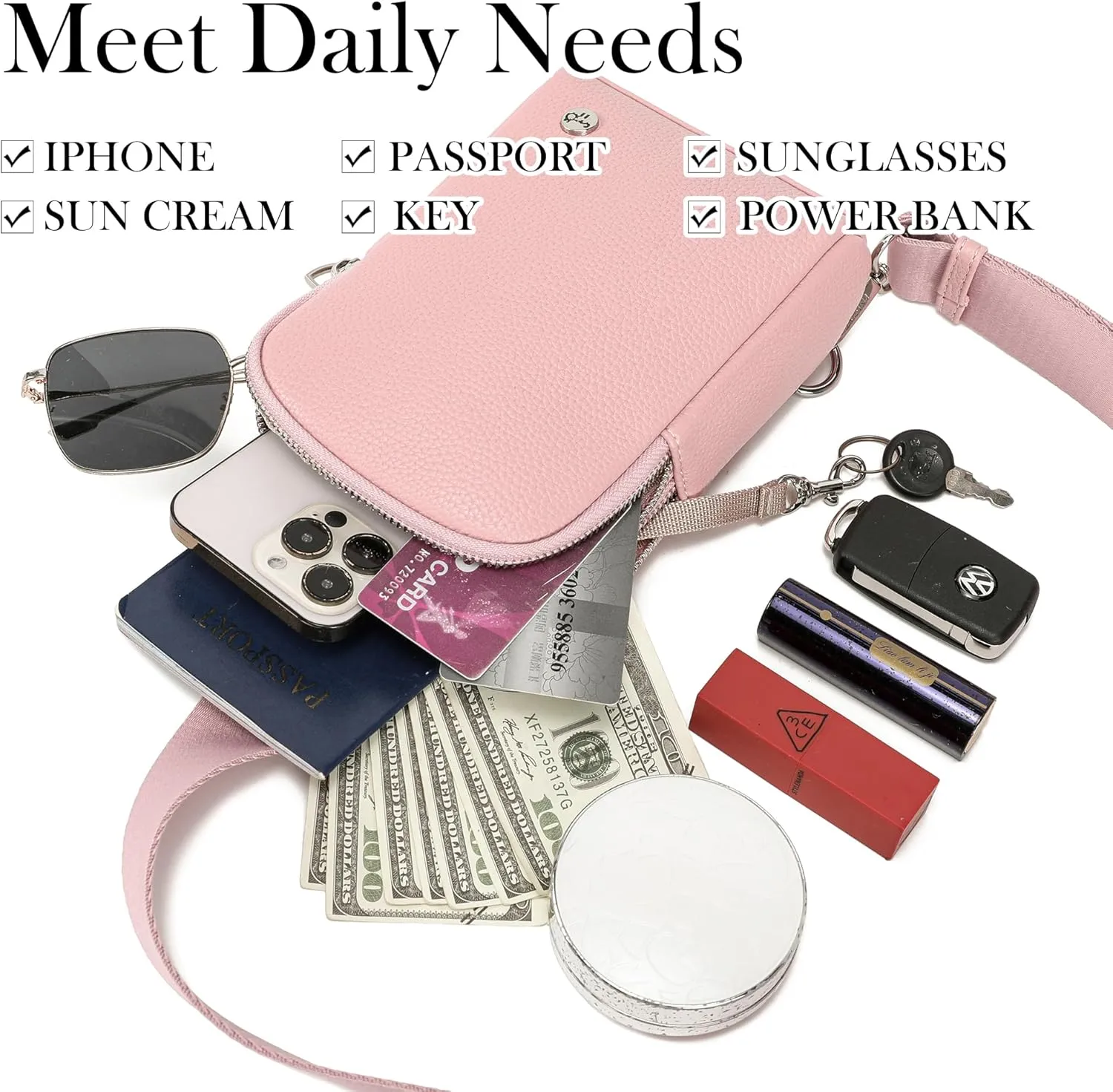 INICAT Travel Small Sling Bag Leather Crossbody Bags for Women Fanny Packs Cross Body Bag for Woman Cross Body Purses