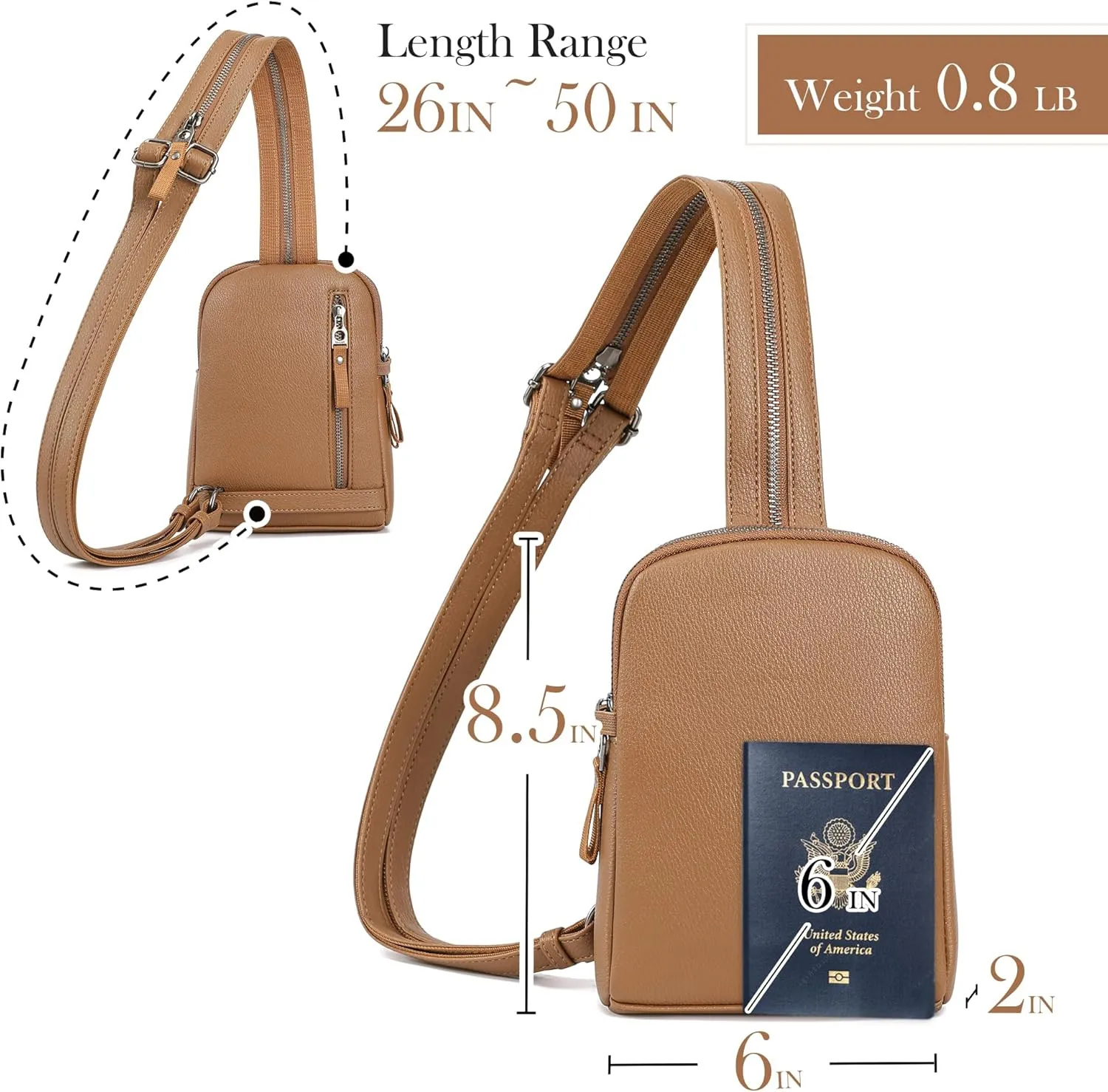 INICAT Travel Small Sling Bag Leather Crossbody Bags for Women Fanny Packs Cross Body Bag for Woman Cross Body Purses