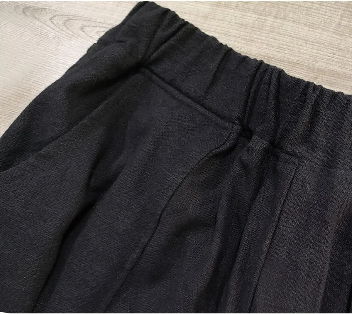 IXIMO Women's Casual Cotton Linen Baggy Pants with Elastic Waist Relax Fit Lantern Trouser