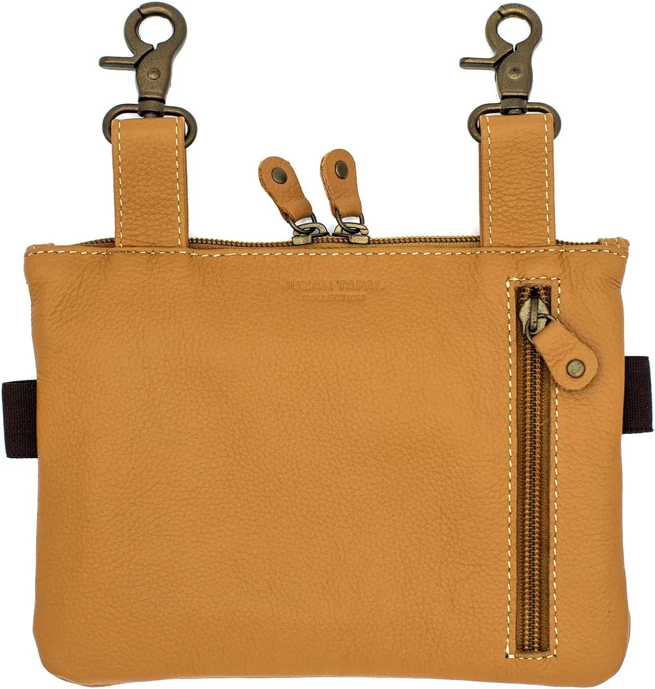 J T C JUZAR TAPAL COLLECTION Leather Waist Bags, Leather Hip waist Belt Bag For Women, Leather Crossbody Bags For Women Clipon Leather Fanny Pack For Women (J152LB-TAN), Medium