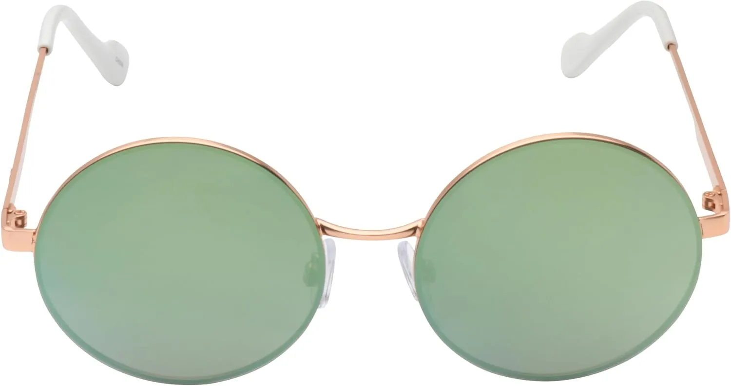 Jessica Simpson Women's J6222 Vintage Metal Round Sunglasses
