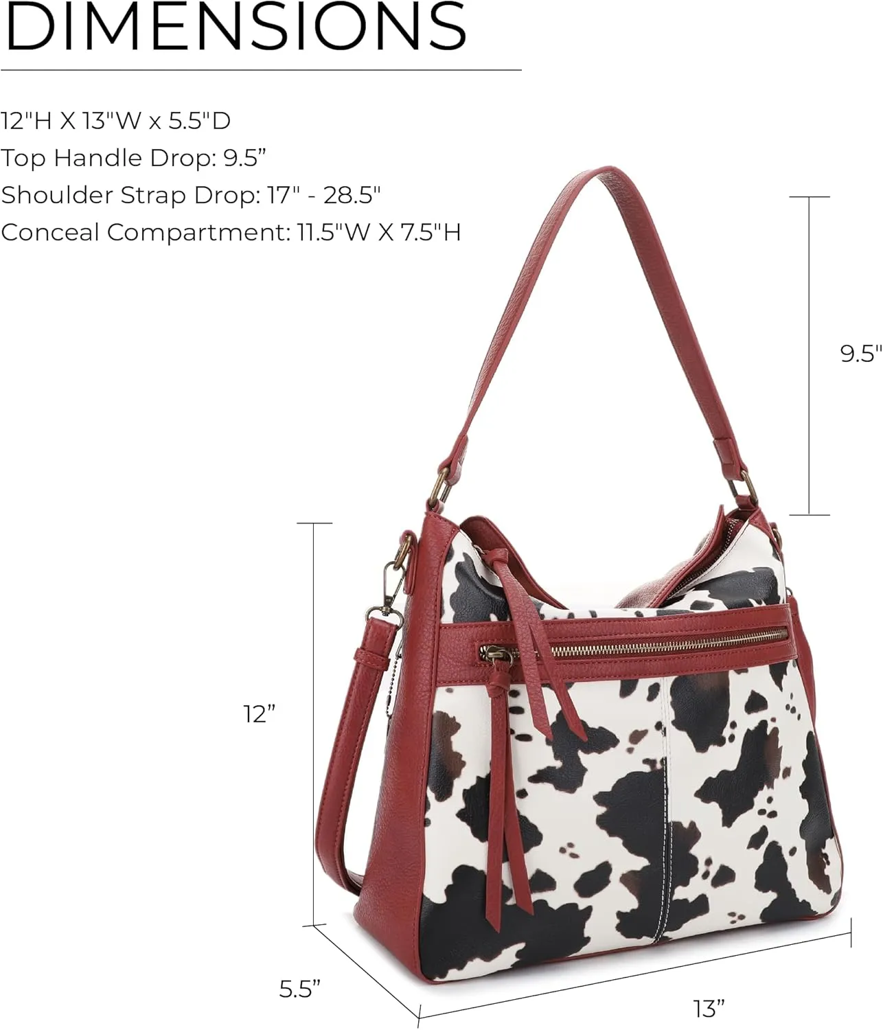 JESSIE & JAMES | Dakota Top Handle Concealed Carry Hobo Purse with Adustable Shoulder Strap